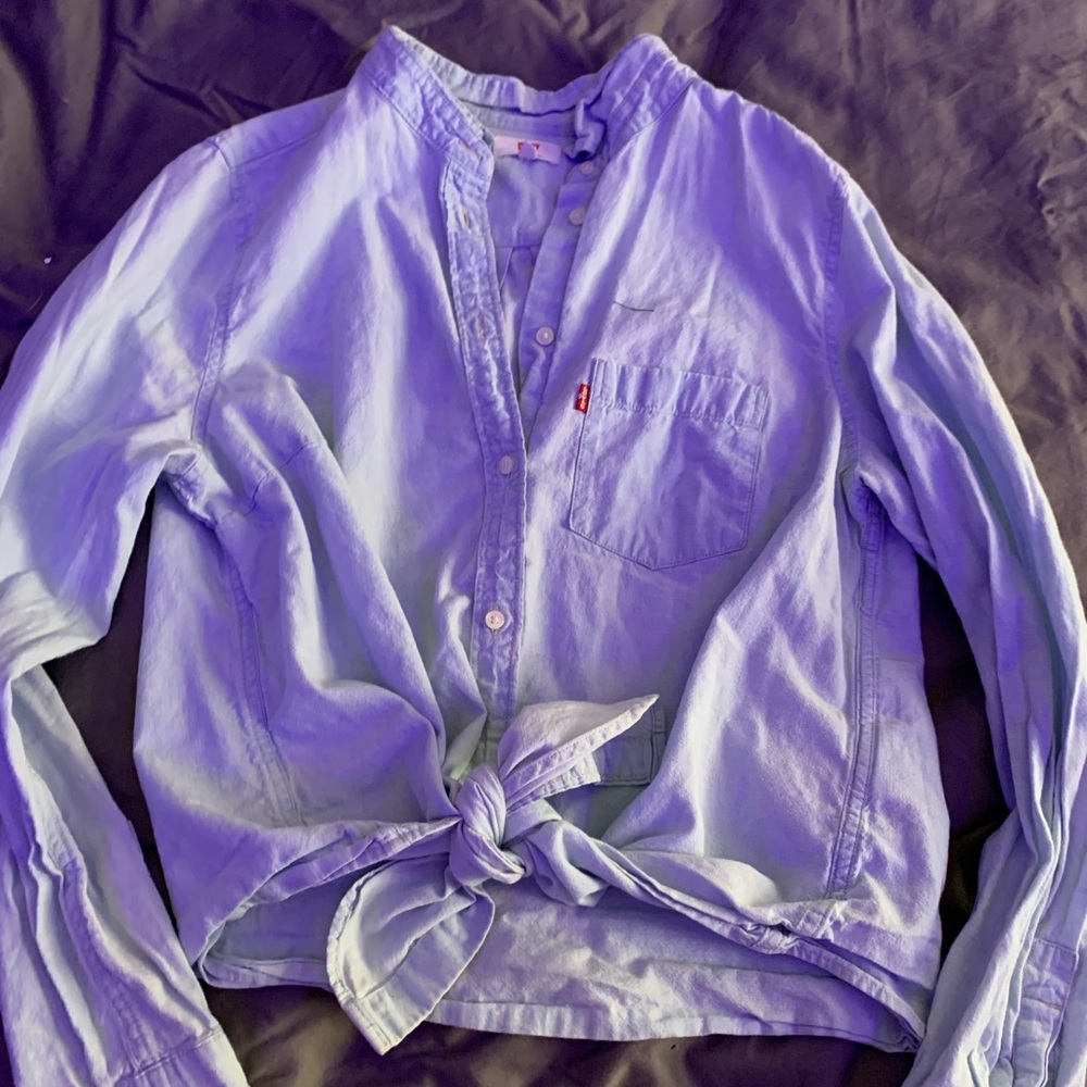 denim long sleeve button down